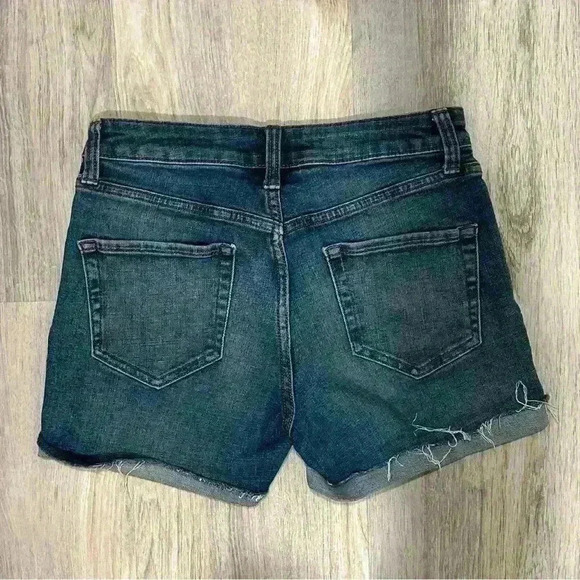 Daily Ritual Denim Cuffed Cutoff 4” Jean Shorts Mid Rise Medium Wash Size 26” - Picture 5 of 8